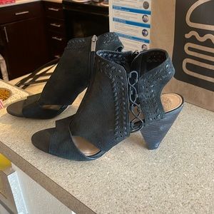 COPY - Vince camuto open toe heeled bootie, size 8, black, leather